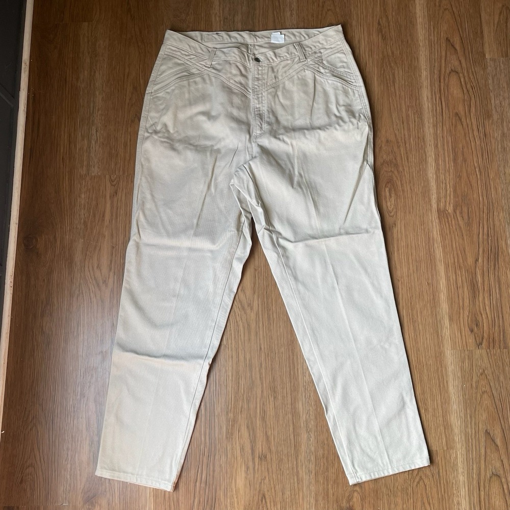 Vintage Rocky Mountain Jeans Womens 22W / 32 Tan High Rise Bareback Western
